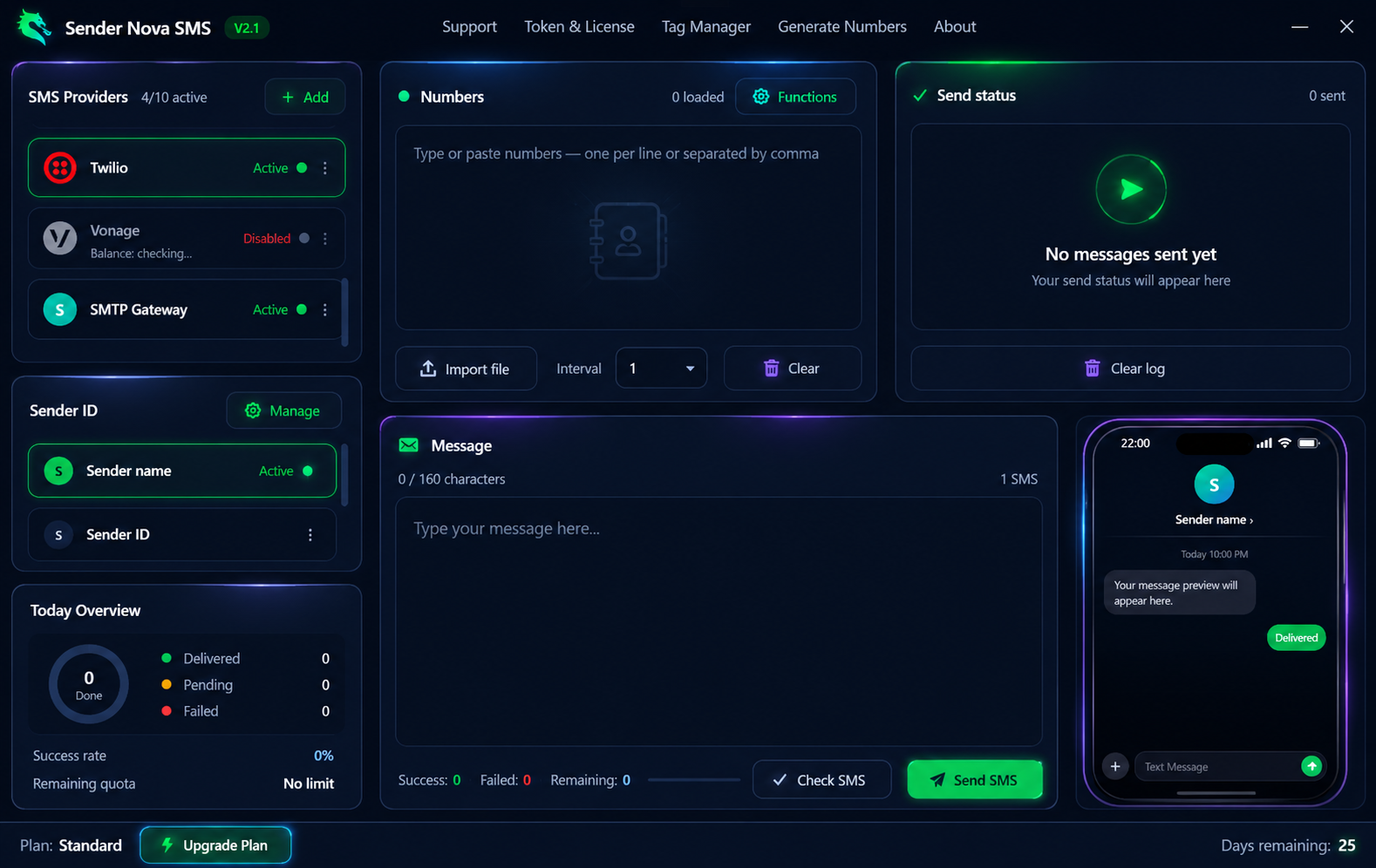 Sender Nova SMS V2.1