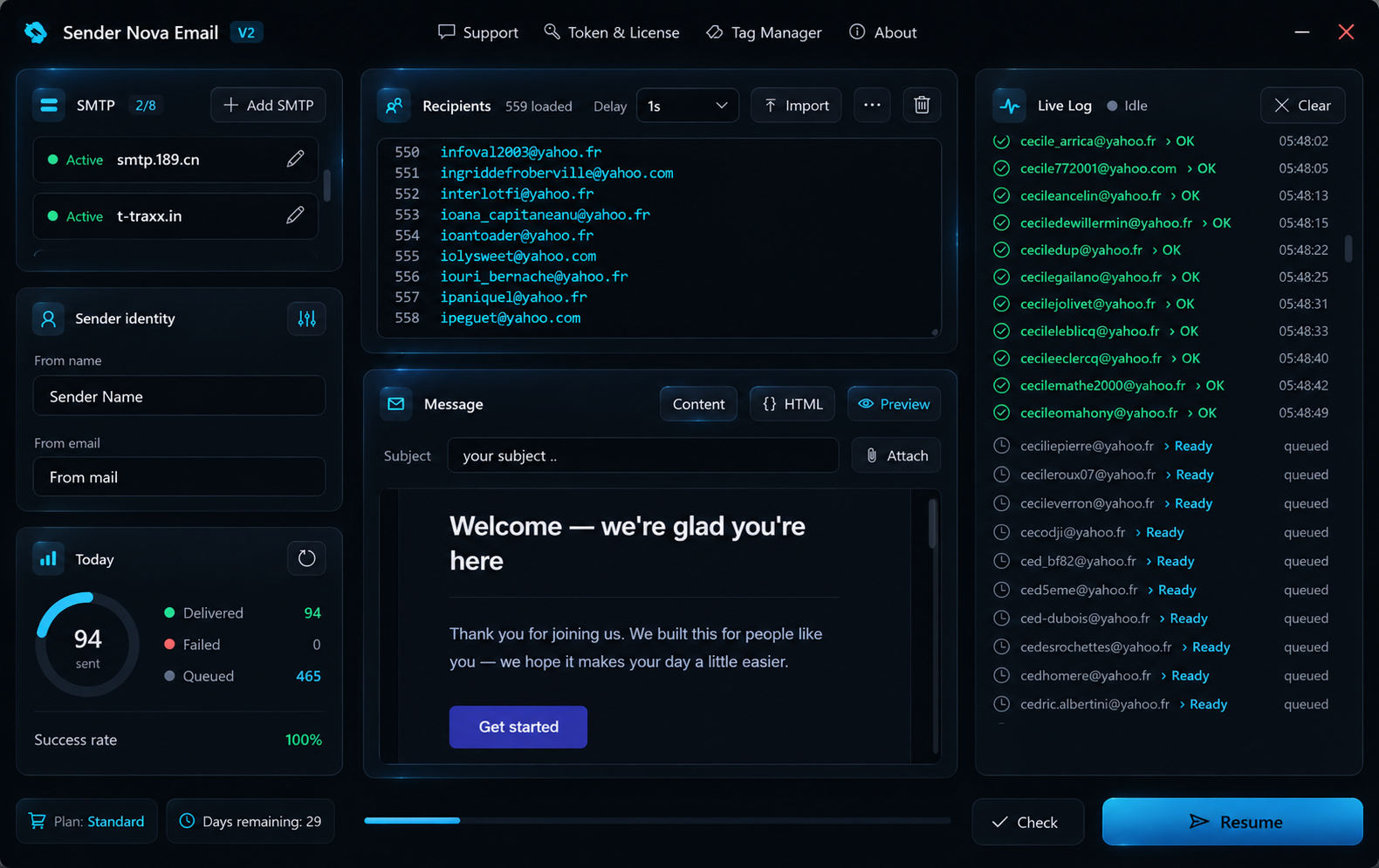 Sender Nova Email V2